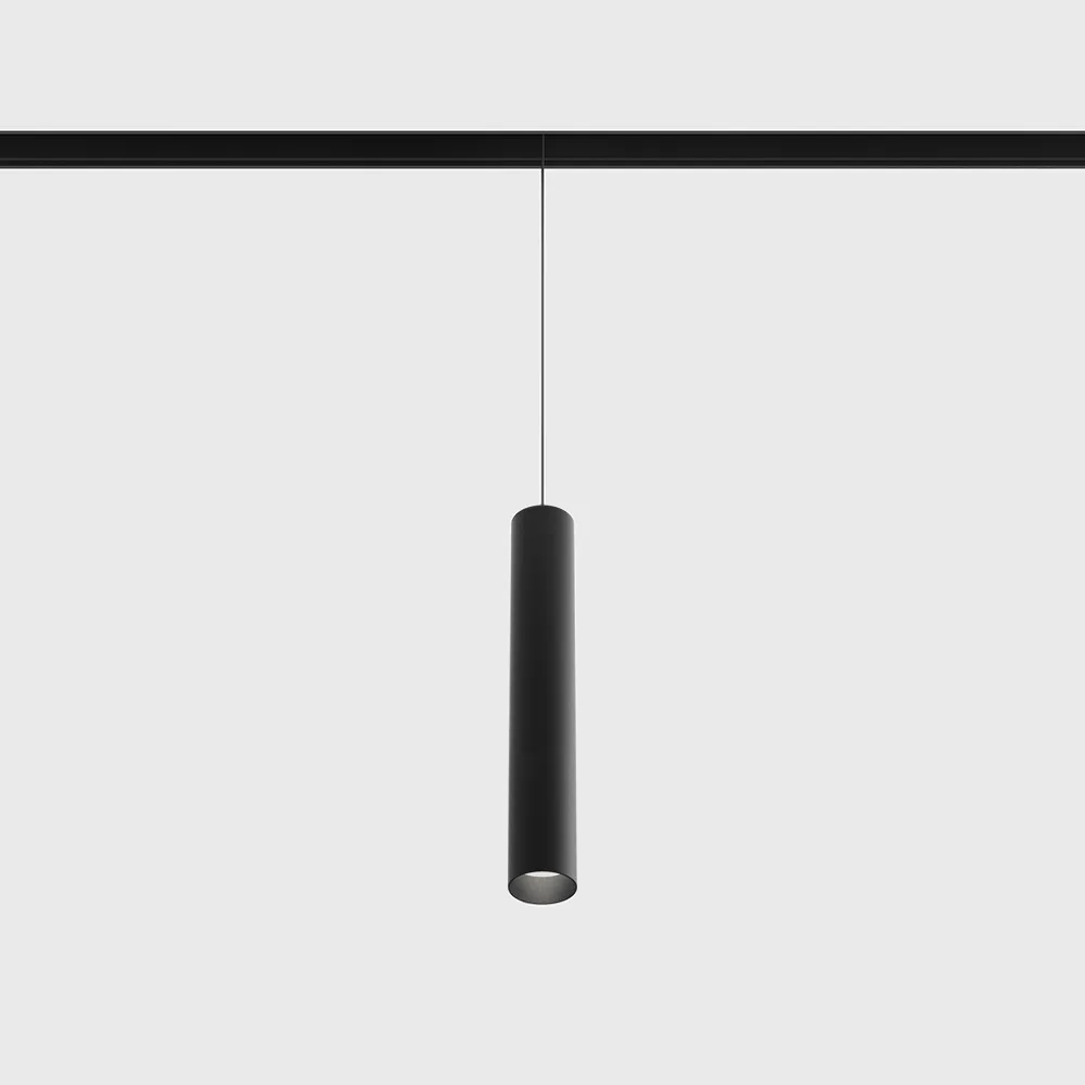 06.0320.8.930.BK_.2G_1 Suspended luminaire IN_LINE TUB S P 200, D30mm, H200mm, CREE LED 7W, 610Lm, 3000K, 50°, CRI>90, 48V, 2 groups, ON/OFF, IP20, black color — изображение 1