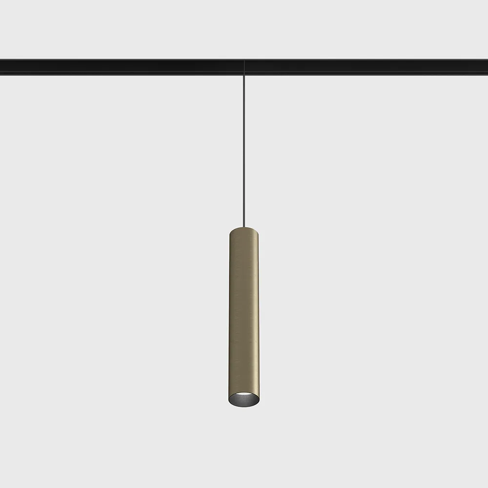 06.0320.8.940.BZ_.DALI_.4x_1 Suspended luminaire IN_LINE TUB S P 200, D30mm, H200mm, CREE LED 7W, 610Lm, 4000K, 50°, CRI>90, 48V, 4 wired DIM DALI, IP20, bronze/black color - imagine 1