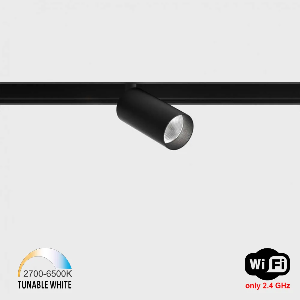 06.0361.6.TW_.BK_1 Spotlight IN_LINE TUB S A 60 TW, D30mm, H60mm, LED 6.3W, TW DIM: 2700K(393Lm)-6500K(454Lm), 30°, CRI>90, 48V DС, IP20, black color — изображение 1