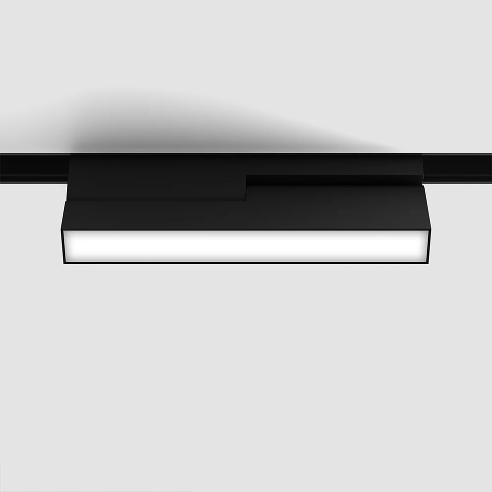 06.2053.6.930.BK_.2G_1 Spotlight IN_LINE LINEA B 205, L205mm, W24.5mm, H107mm, Bridgelux LED 6W, 3000K, 110°, 410Lm, CRI>90, 48V, 2 groups, ON/OFF, IP20, opal, black color - imagine 1