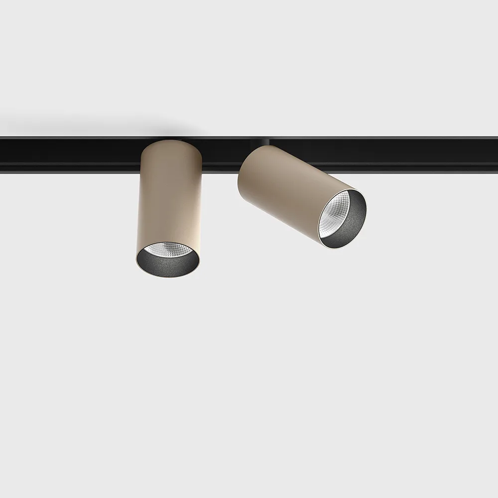 06.2301.14.940.SB_.2G_1 Spotlight IN_LINE TUB S A 60 X2, D30mm, H60mm, L211mm, CREE LED 2x4.5W, 4000K, 2x430Lm, 36°, CRI>90, 48V, 2 groups, ON/OFF, IP20, sahara beige/black color — изображение 1