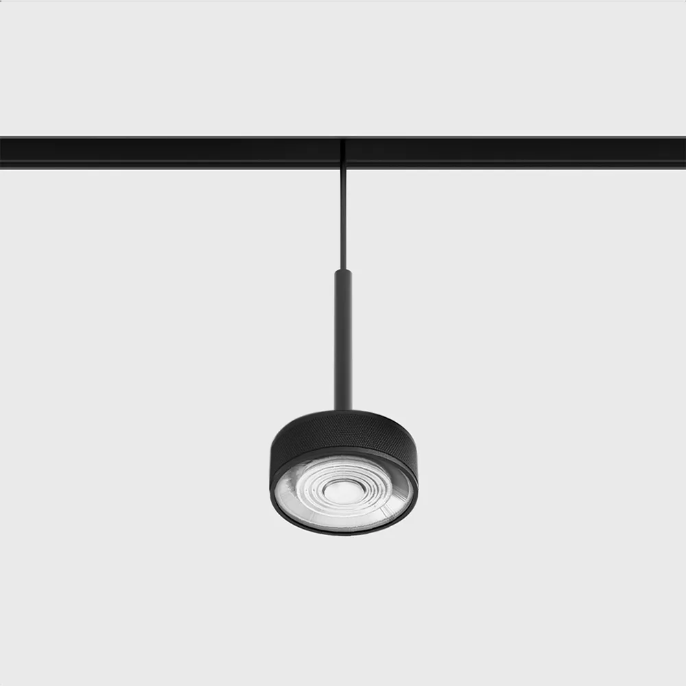 06.7530.7.930.BKG_BK.DALI_.4x_1 Suspended luminaire IN_LINE SOL MINI P, D75mm, H135mm, LED 7W, 610Lm, 3000K, 24°, CRI>90, 48V, 4 wired DIM DALI, IP20, black/black color — изображение 1