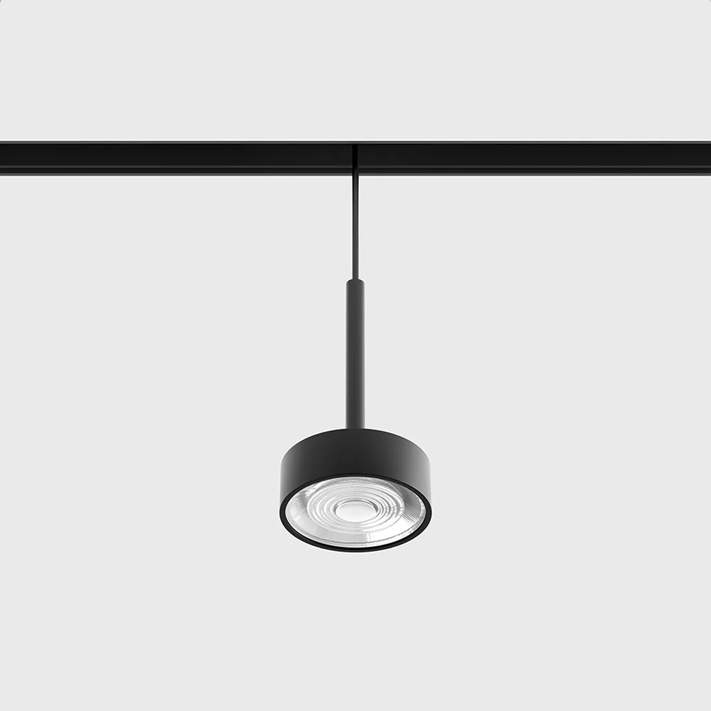 06.7530.7.940.BK_.DALI_.4x_1 Suspended luminaire IN_LINE SOL MINI P, D75mm, H135mm, LED 7W, 610Lm, 4000K, 24°, CRI>90, 48V, 4 wired DIM DALI, IP20, black color — изображение 1