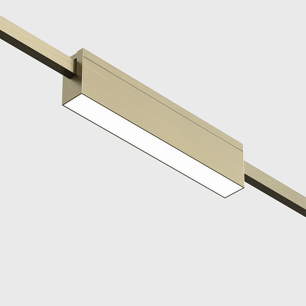 15.2050.5.930.BR_1 Linear luminaire AIR_LINEA, L205mm, W25mm, H49mm, LED 5W, 3000K, 112°, 268Lm, CRI>90, 48V, DIM: DALI, 0-10V, IP20, opal, brass color - imagine 1