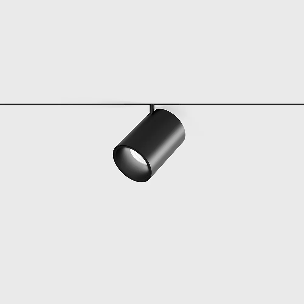 16.0460.9.930.BK_1 Spotlight PICO_LINE TUB M, D45mm, H63mm, LED 9W, 3000K, 36°, 700Lm, CRI>90, ON/OFF, 24V, IP20, black color - imagine 1